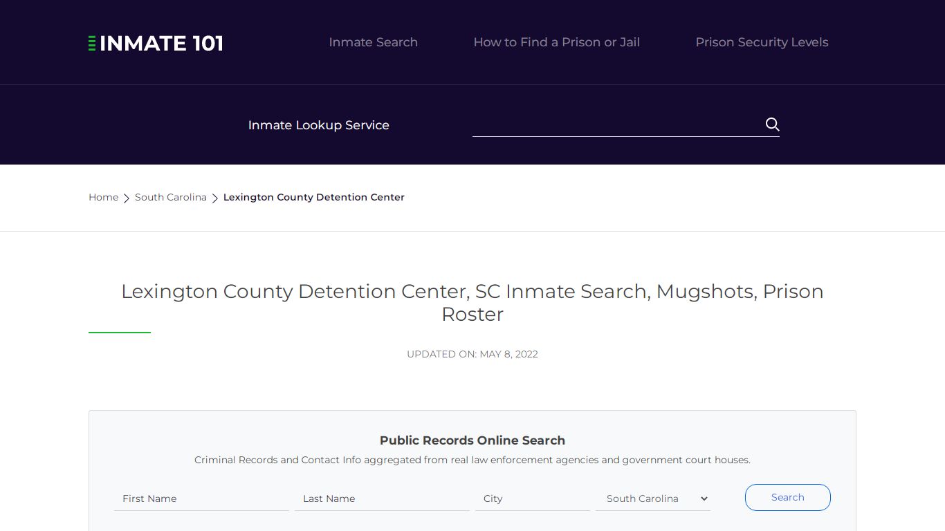 Lexington County Detention Center, SC Inmate Search ...